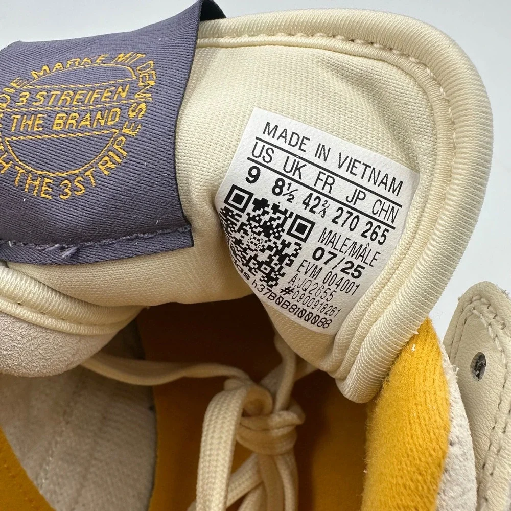 Adidas Forum Low CL White Shadow Violet Yellow Sneakers Shoes JQ2655 Men's 9 NIB